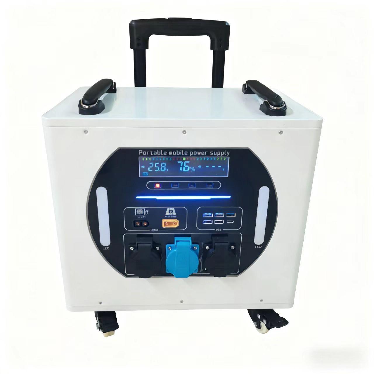 Portable Power Station - Premium Sınıf 3000W Bağlantı Çubuklu Valiz