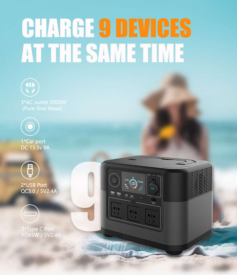 Portable Power Station - 2026 yeni 220V 110V 1200W taşınabilir